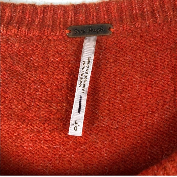 NWOT 🧡 Free People Orange Stripes fall sweater - Picture 5 of 6